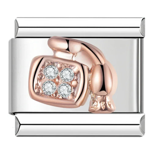 Romantic Rainbow color Heart Flower Wing Italian Charm Links