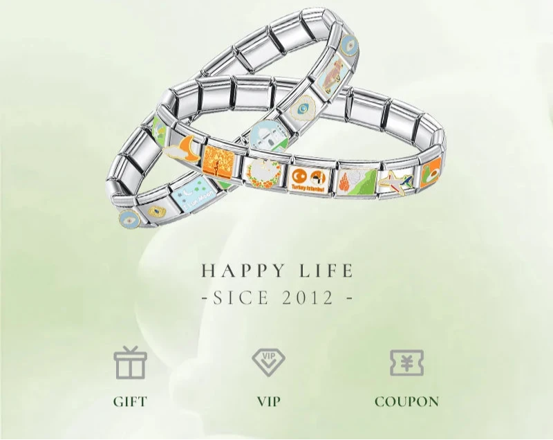 Romantic Rainbow color Heart Flower Wing Italian Charm Links
