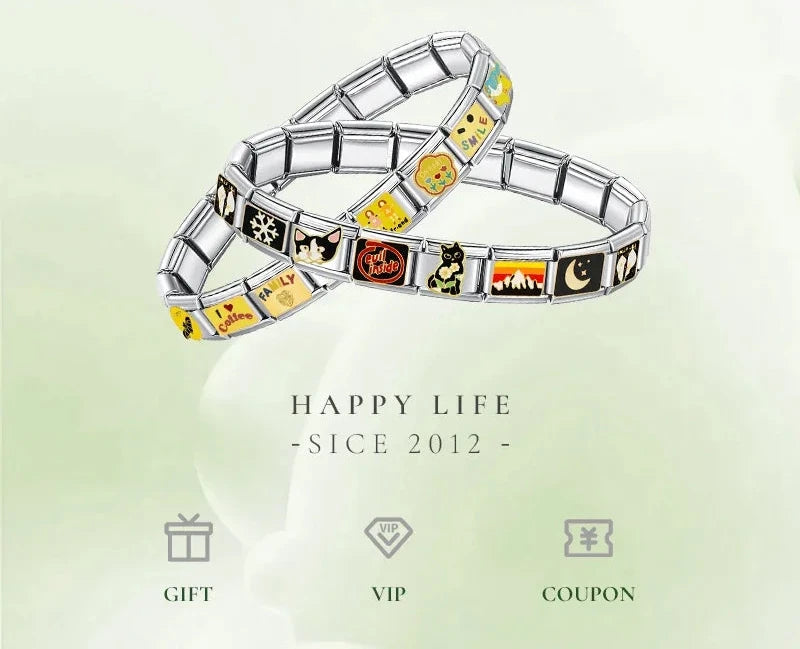 Different Shapes Skeleton Italian Charm Links - Ghost, Bat, Skull & More