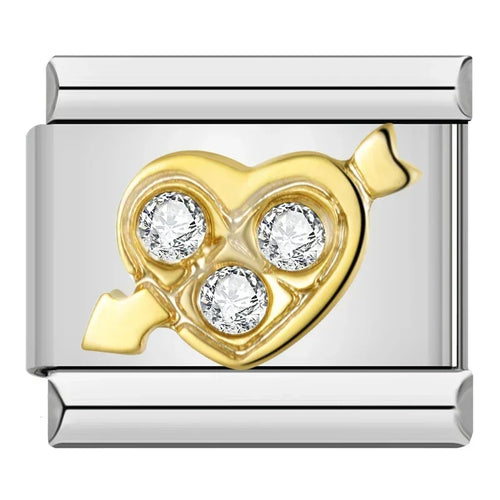 Romantic Rainbow color Heart Flower Wing Italian Charm Links