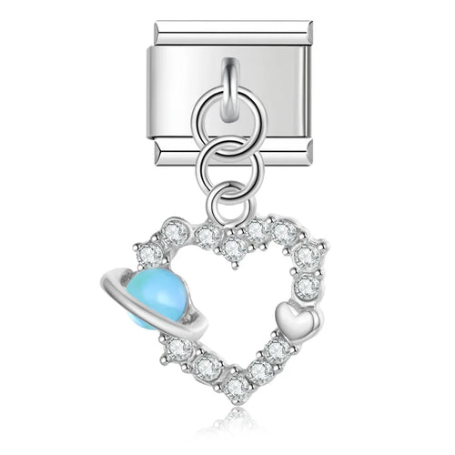 Original Daisy Bell Blue Turtle Beads Italian Link Charm