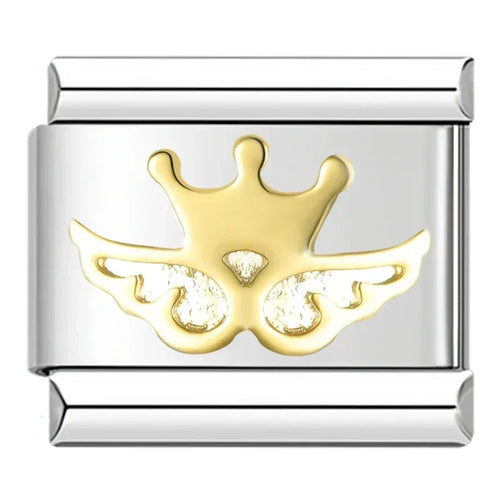 Romantic Rainbow color Heart Flower Wing Italian Charm Links