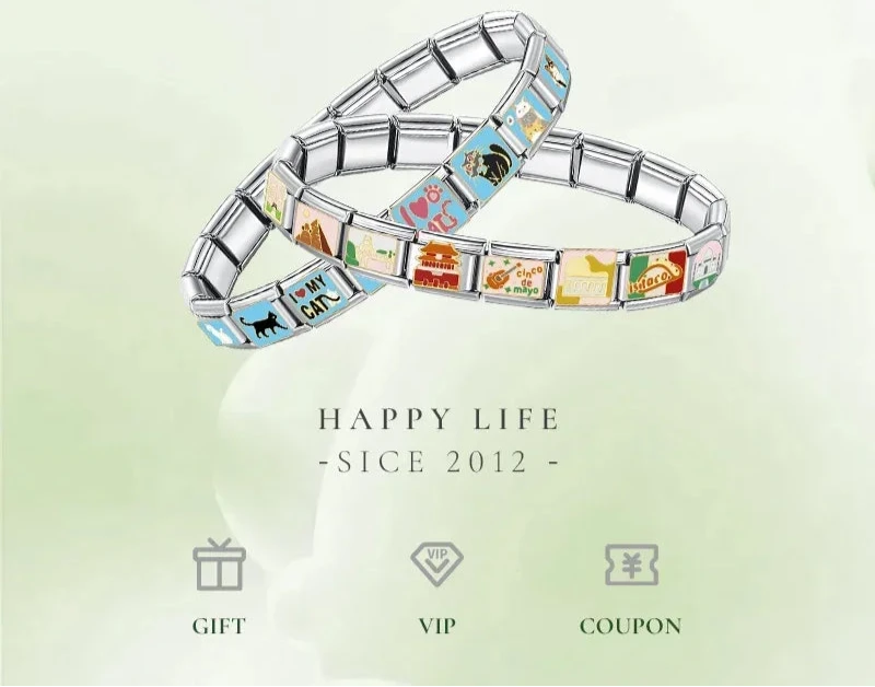 Romantic Heart Italian Charm Links - Colorful & Elegant Bracelet Charms